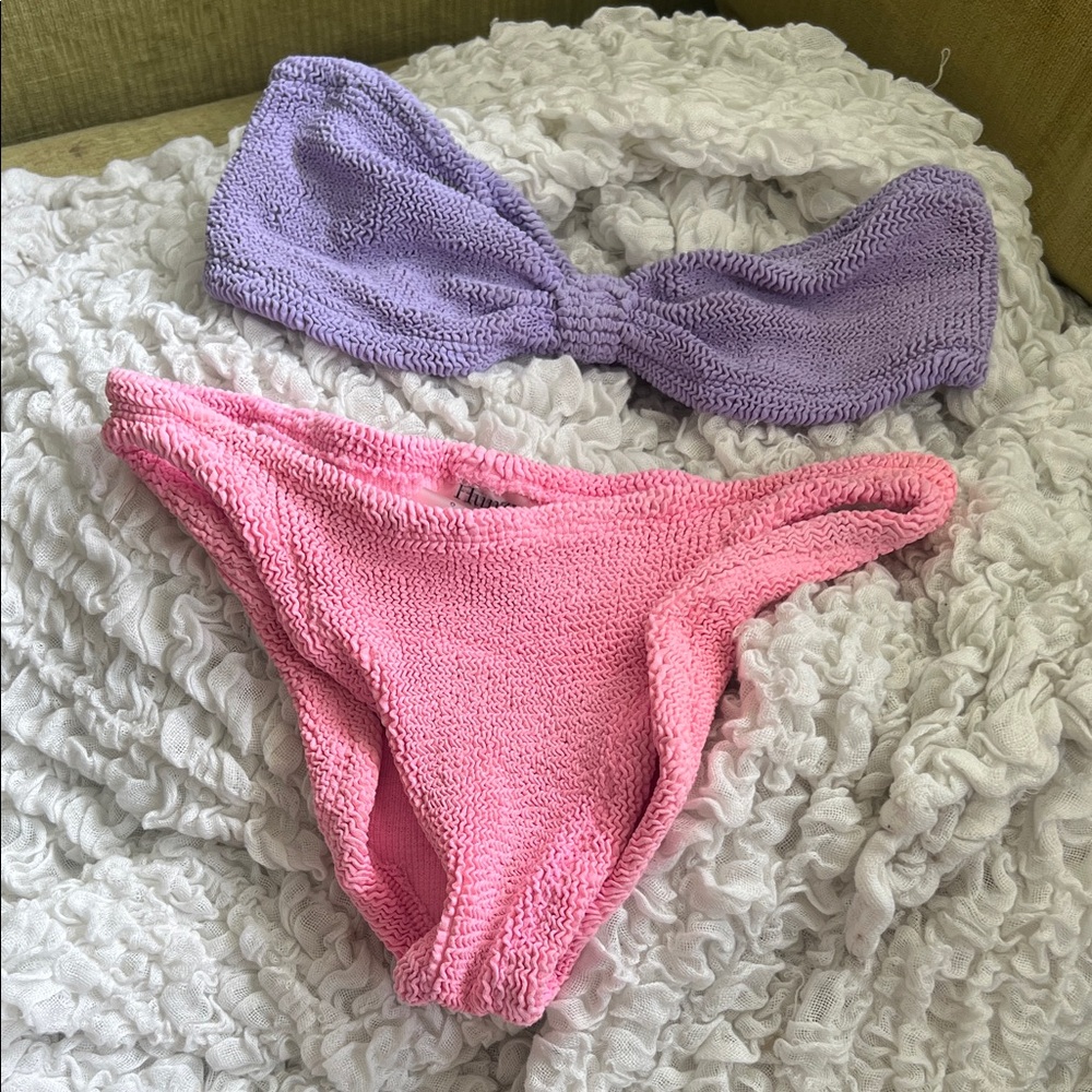 Hunza G Purple and Pink Bikini